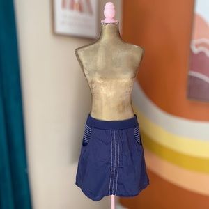 Synergy Organic Blue Embroidered Skirt